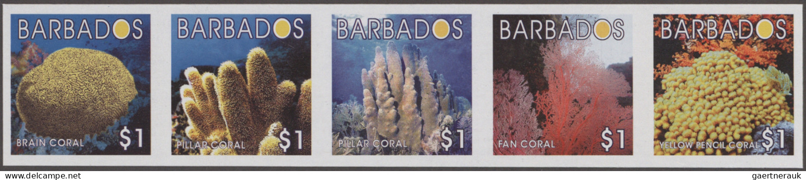 Barbados: 2001/2016. Collection Containing 17857 IMPERFORATE Stamps And 37 IMPER - Barbades (1966-...)