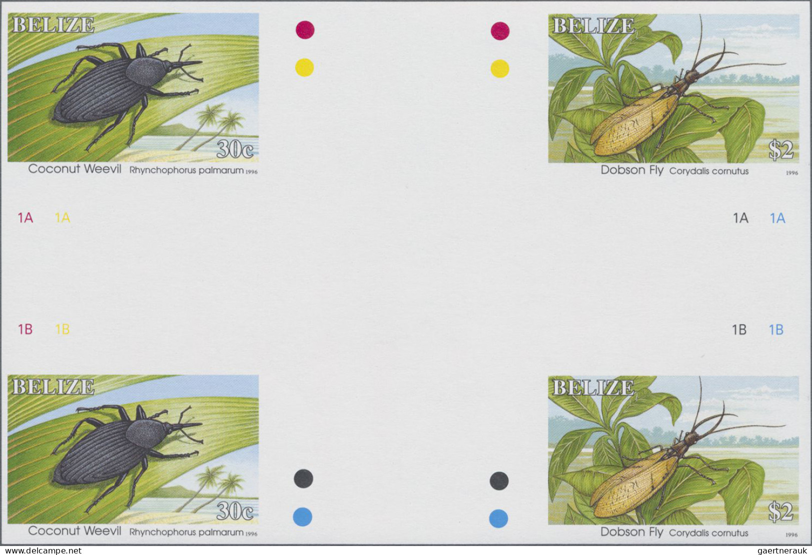 Belize: 1995/2012. Collection Containing 101 IMPERFORATE Stamps (inclusive S/s, - Belice (1973-...)