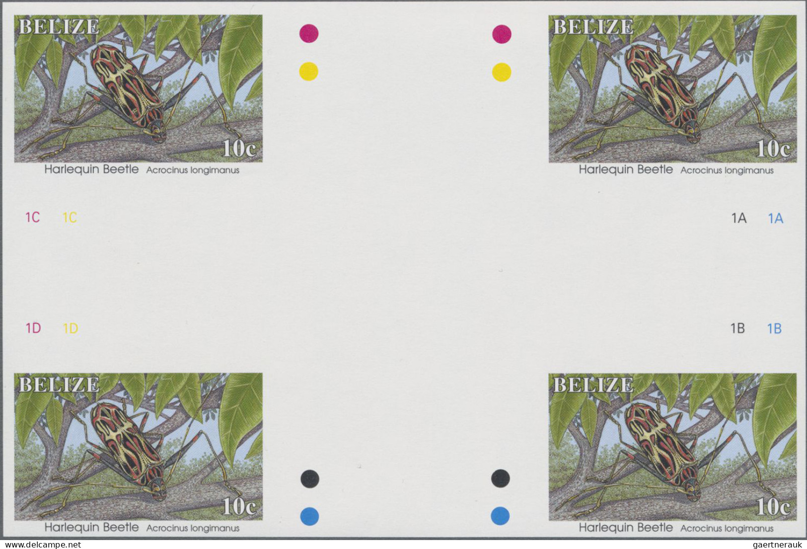 Belize: 1995/2012. Collection containing 101 IMPERFORATE stamps (inclusive s/s,