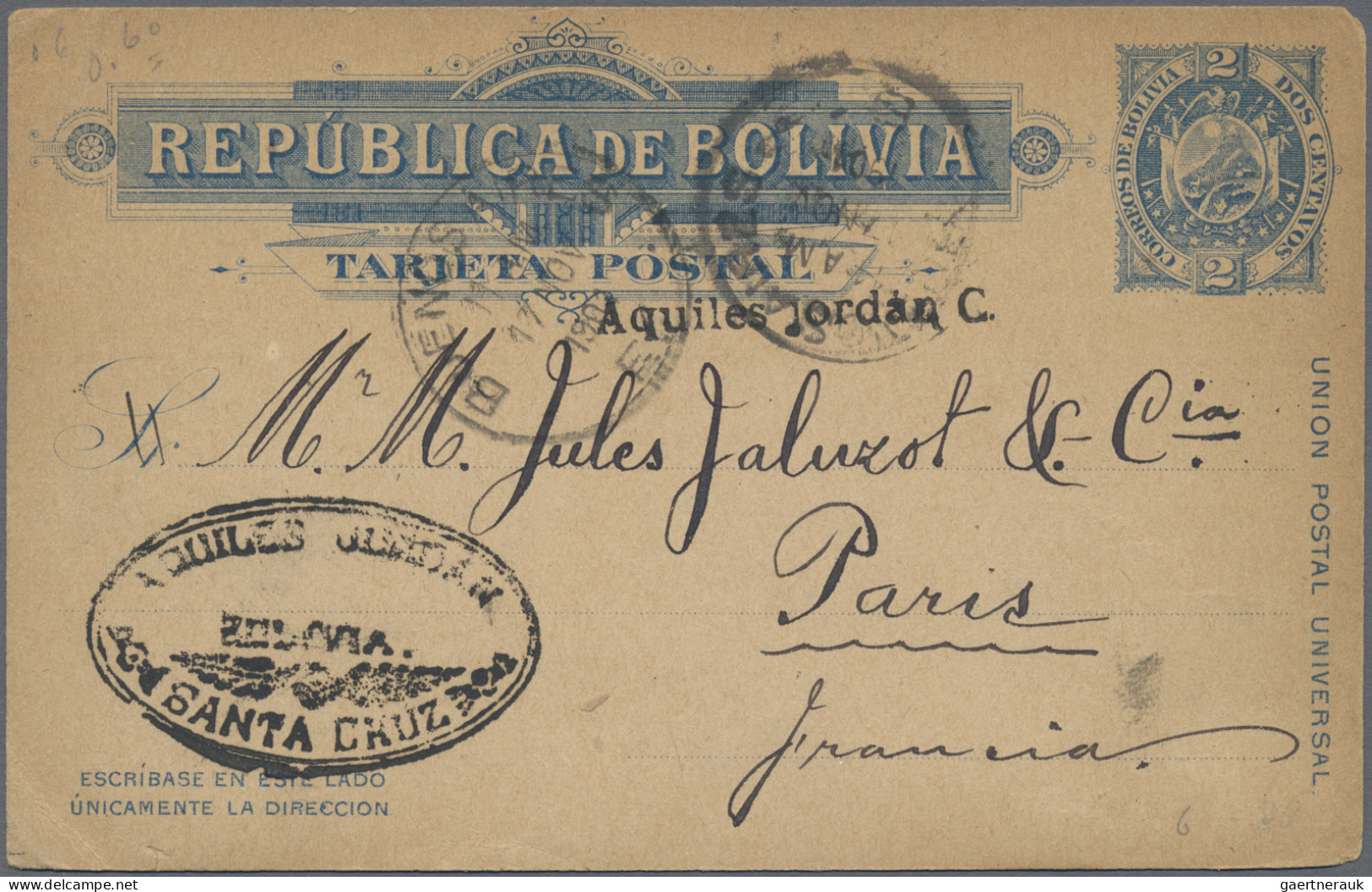 Bolivia: 1890/1960 (ca.), Assortment Of 36 Covers/cards Incl. (uprated) Statione - Bolivië