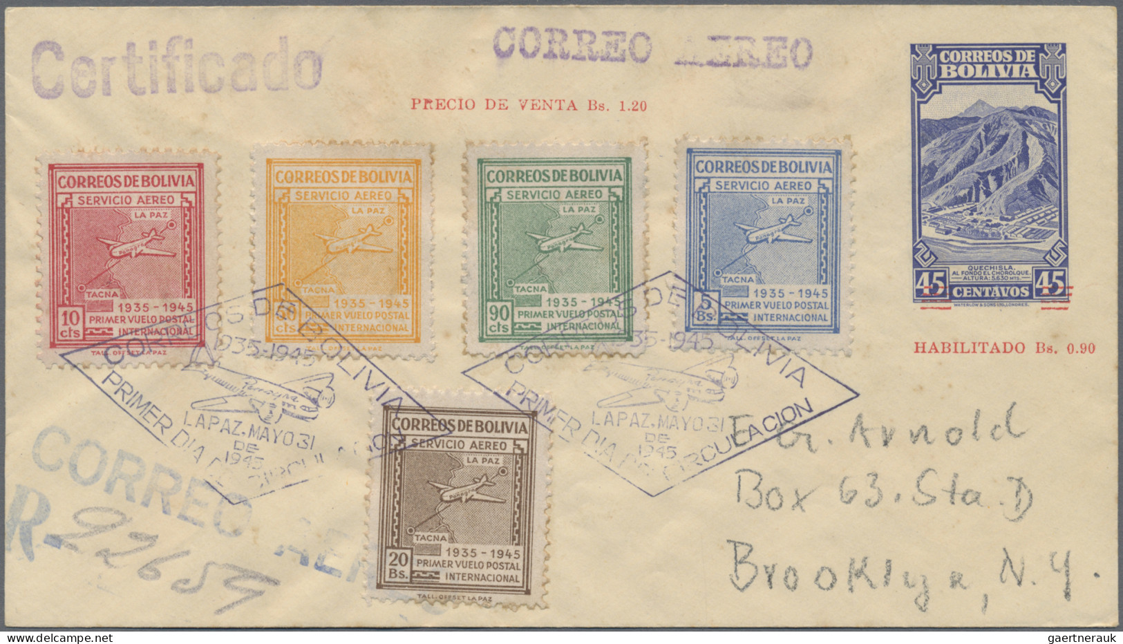 Bolivia: 1890/1960 (ca.), assortment of 36 covers/cards incl. (uprated) statione