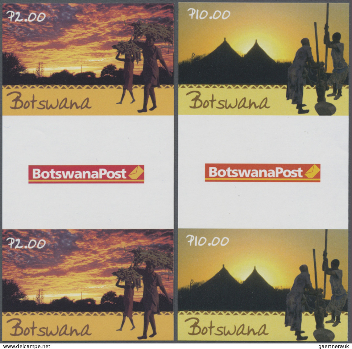 Botswana: 2001/2005. Collection containing 356 IMPERFORATE stamps concerning the