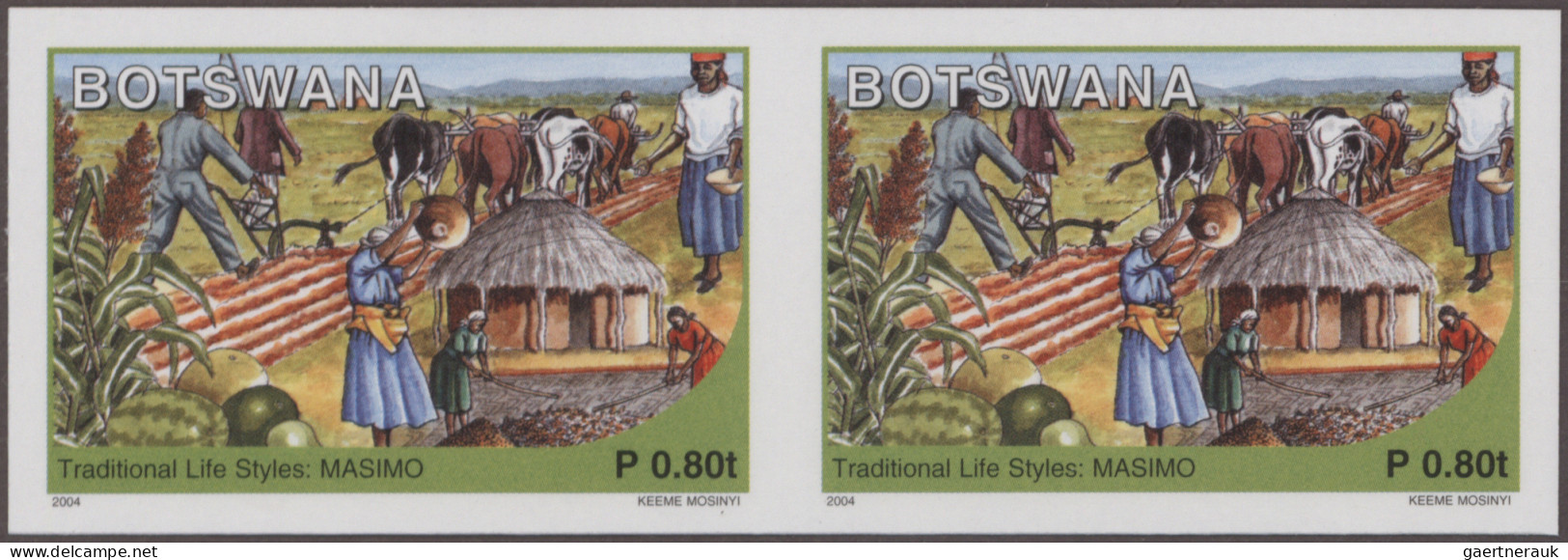 Botswana: 2002/2004. Collection Containing 476 IMPERFORATE Stamps Concerning Var - Botswana (1966-...)