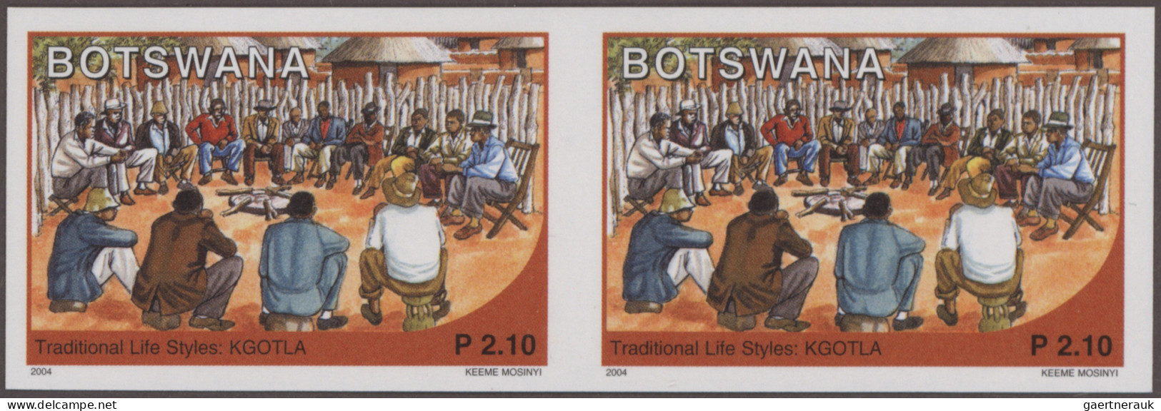 Botswana: 2002/2004. Collection Containing 476 IMPERFORATE Stamps Concerning Var - Botswana (1966-...)