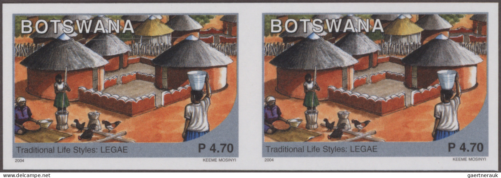 Botswana: 2002/2004. Collection Containing 476 IMPERFORATE Stamps Concerning Var - Botswana (1966-...)