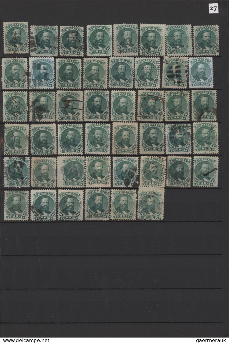 Brazil: 1866/1880 (ca.) DOM PEDRO, fine used collection/balance of 3.496 stamps