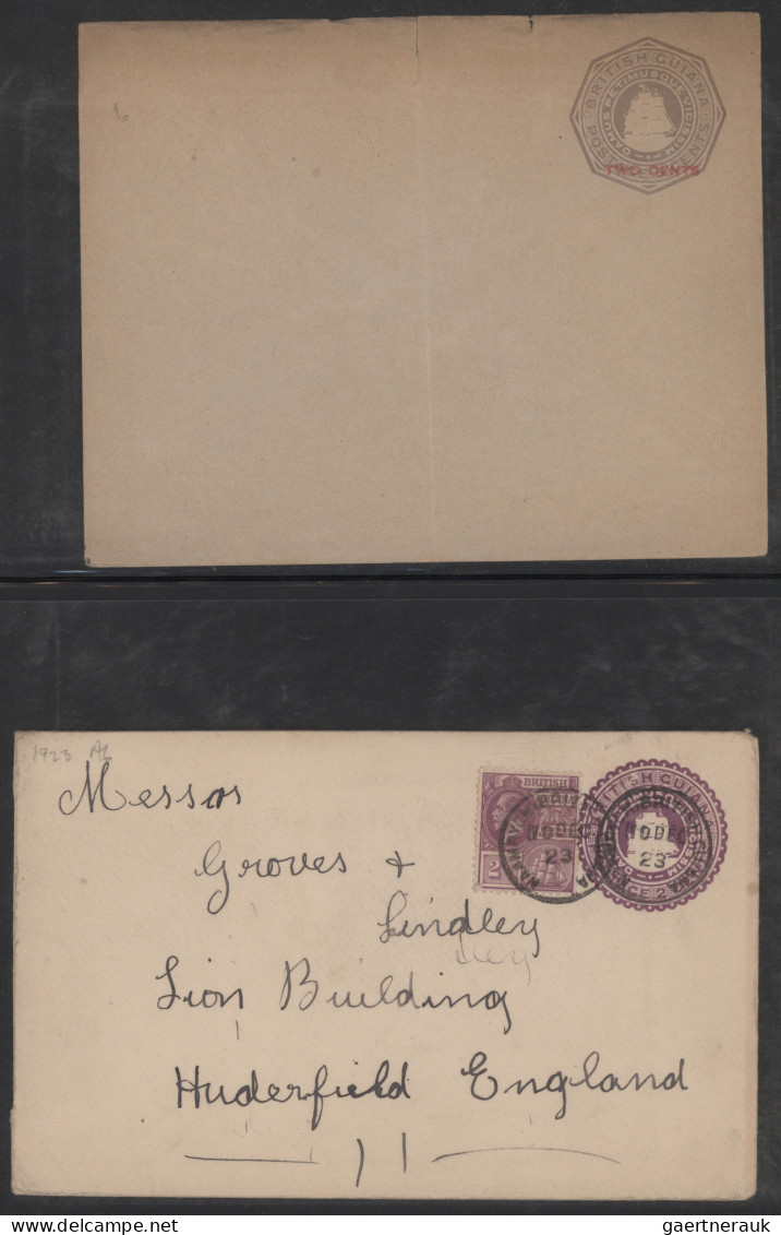 British Guiana - postal stationery: 1879-1923 Collection of 53 postal stationery