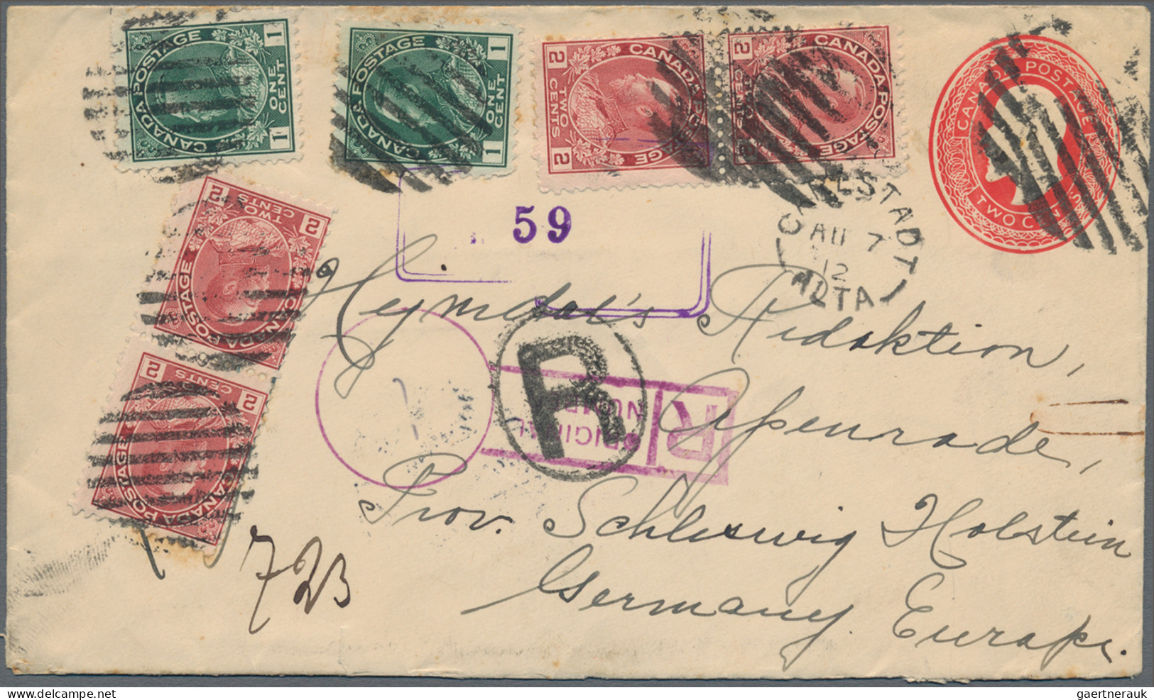 Canada: 1912-modern: Group Of 21 Covers And Postal Stationery Envelopes Sent To - Collections