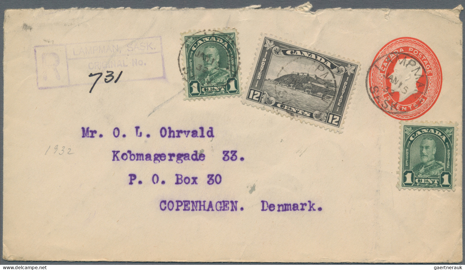 Canada: 1912-modern: Group Of 21 Covers And Postal Stationery Envelopes Sent To - Collections