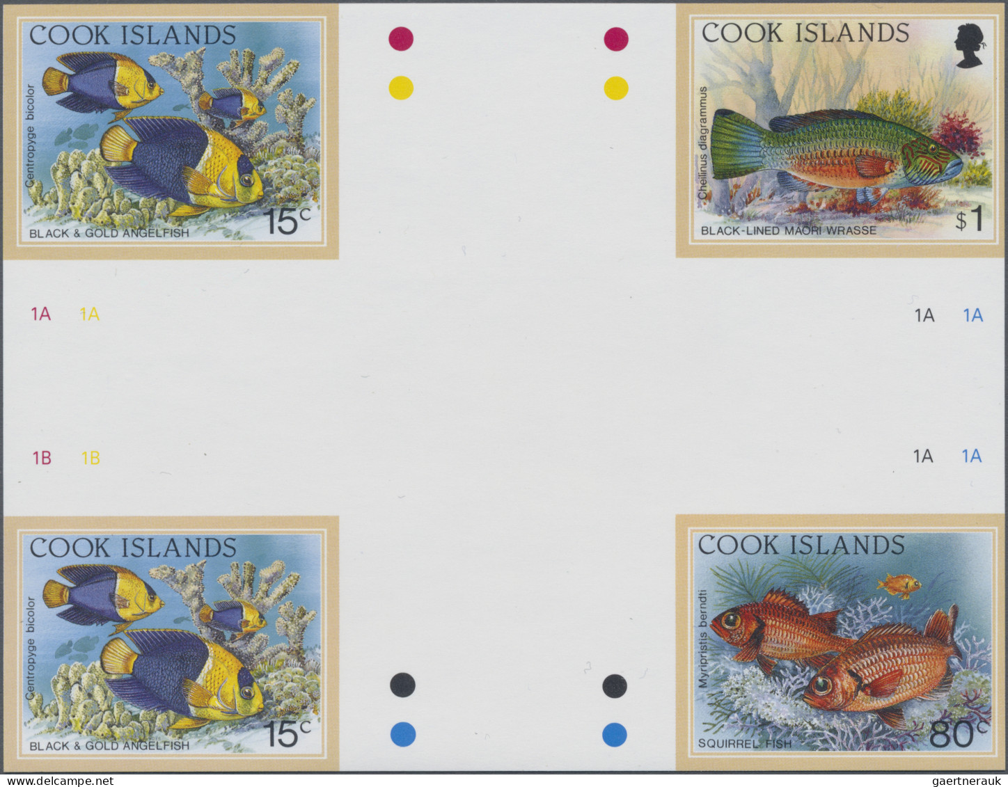 Cook Islands: 1994/2013. Collection containing 44 IMPERFORATE stamps (inclusive