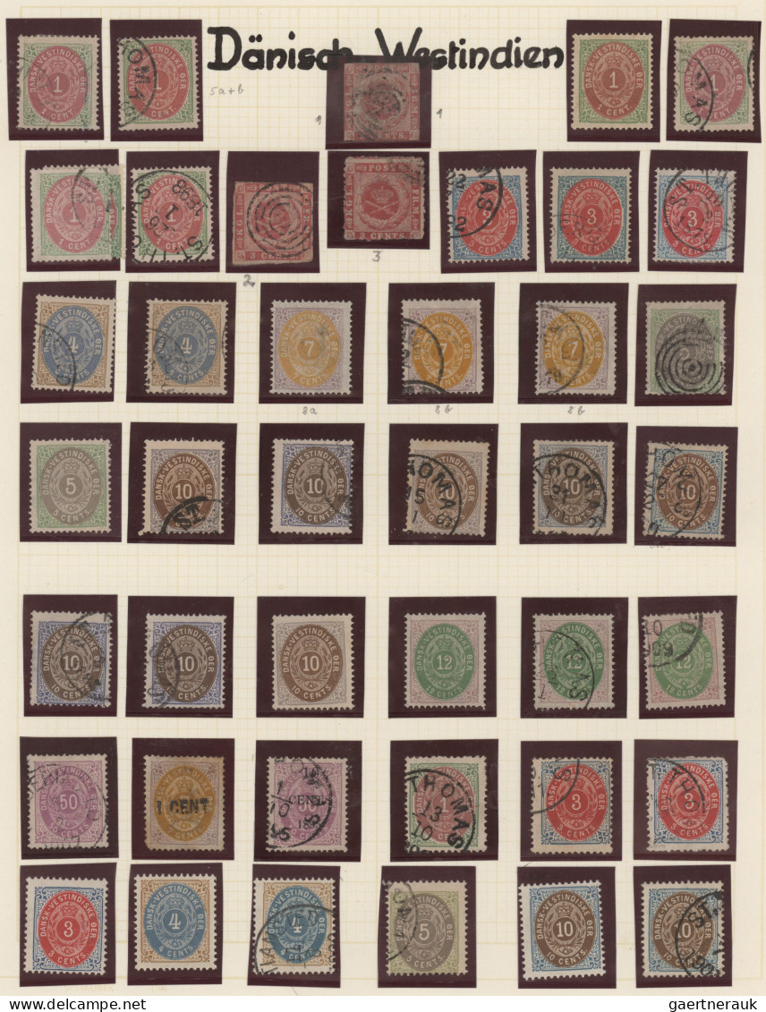 Danish West Indies: 1856/1915, Mint And Used Collection Of Apprx. 120 Stamps On - Dänische Antillen (Westindien)