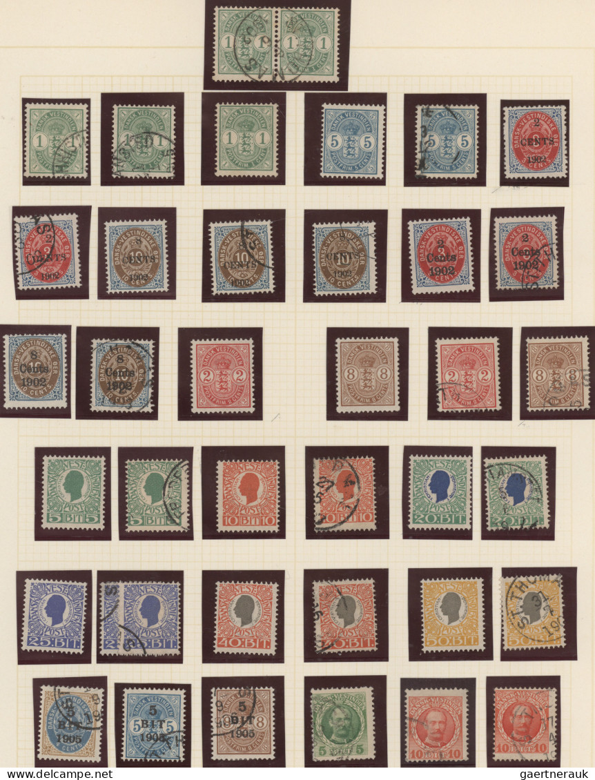 Danish West Indies: 1856/1915, Mint And Used Collection Of Apprx. 120 Stamps On - Danemark (Antilles)