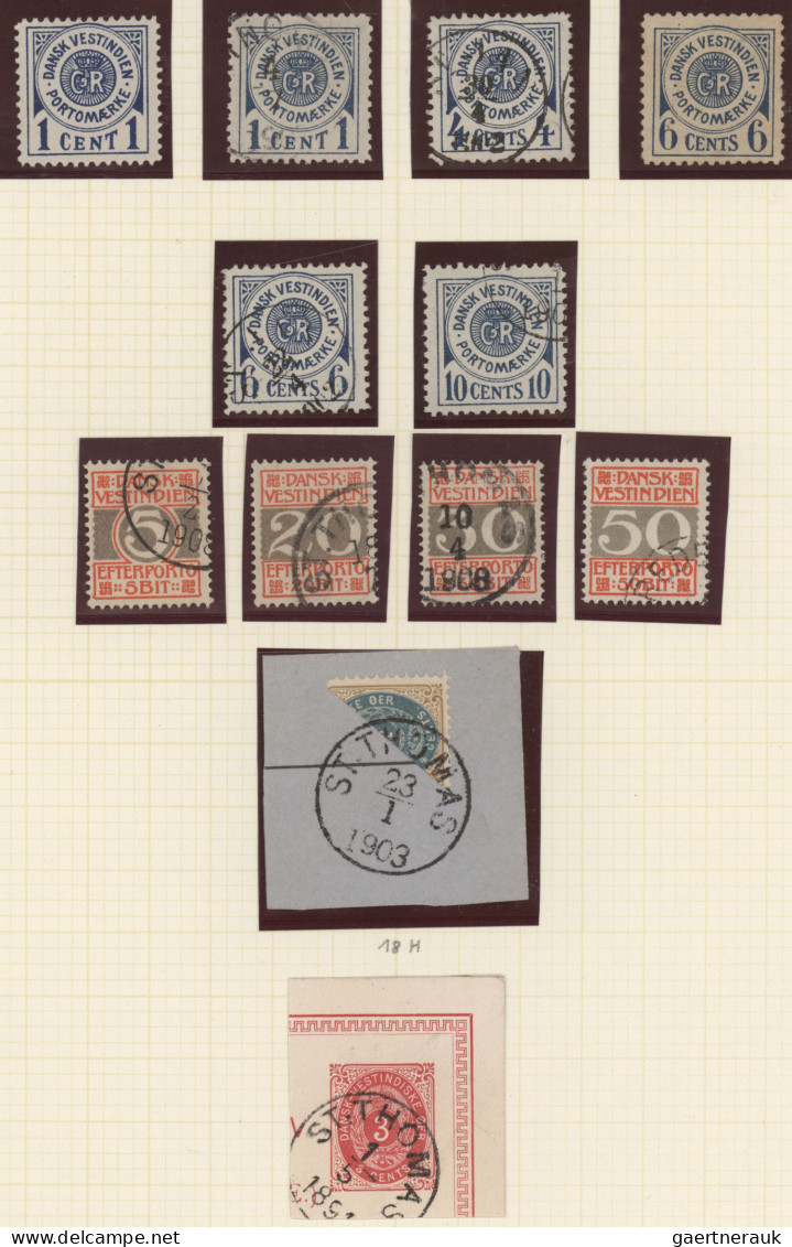 Danish West Indies: 1856/1915, Mint And Used Collection Of Apprx. 120 Stamps On - Denmark (West Indies)