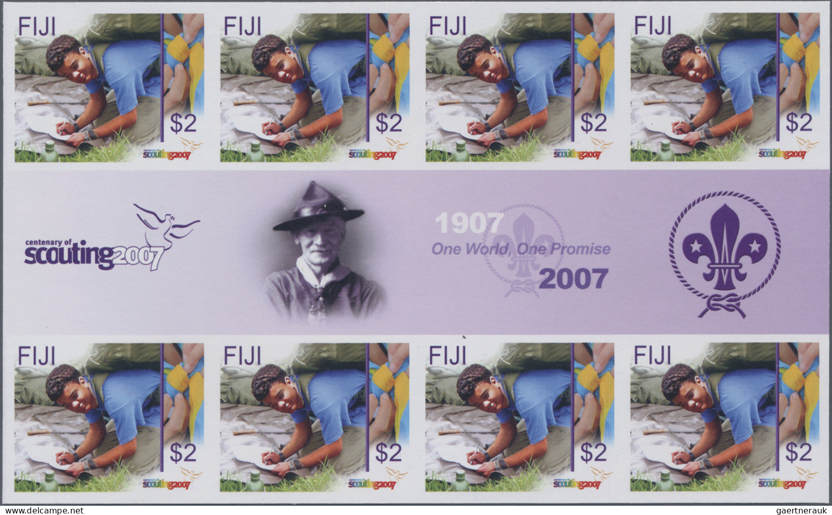 Fiji: 2000/2007. Collection containing 52 IMPERFORATE stamps (inclusive s/s, m/s