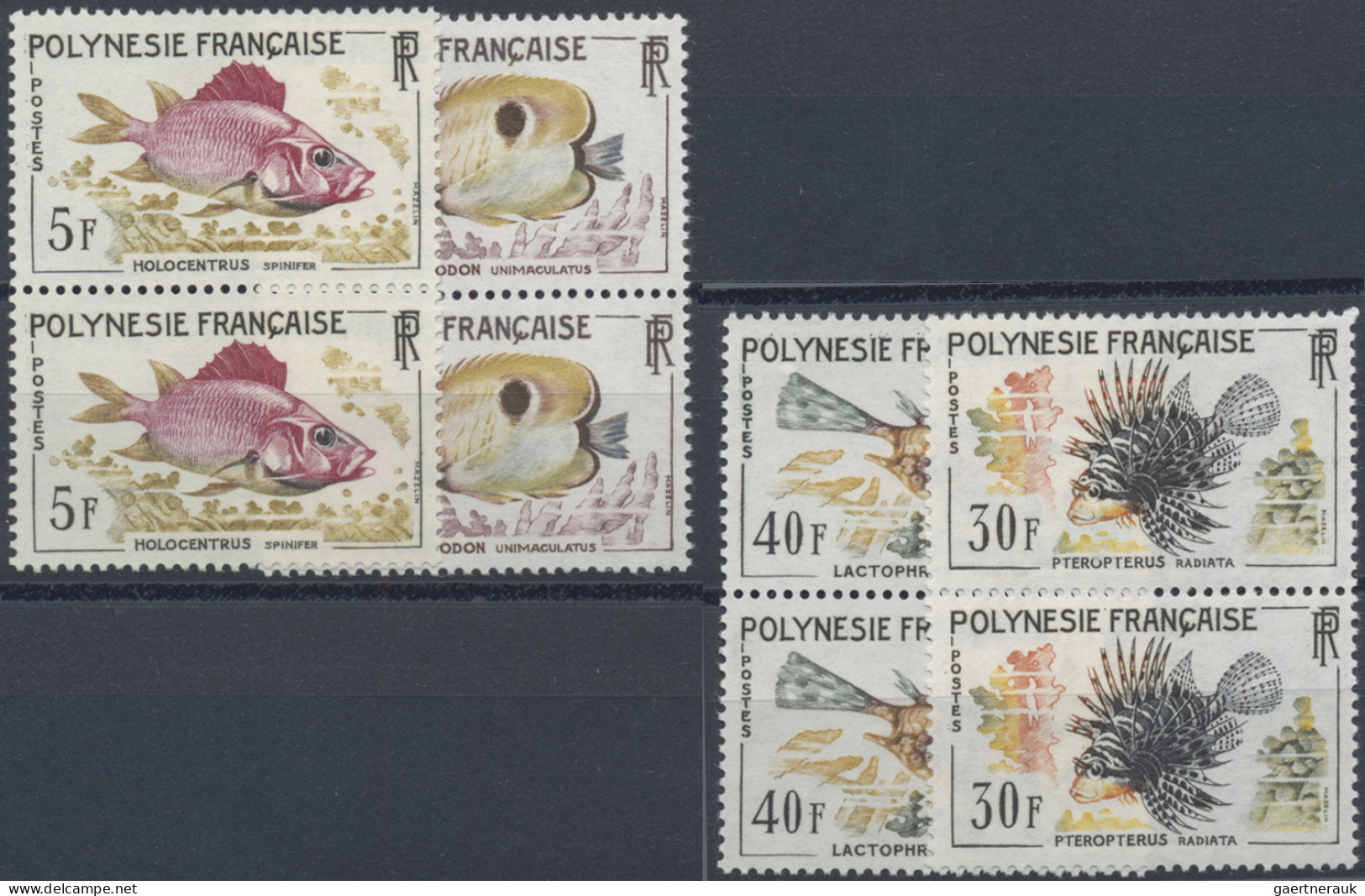 French Polynesia: 1962/1971, kleine Sammlung von auf Auktionen ersteigerten post