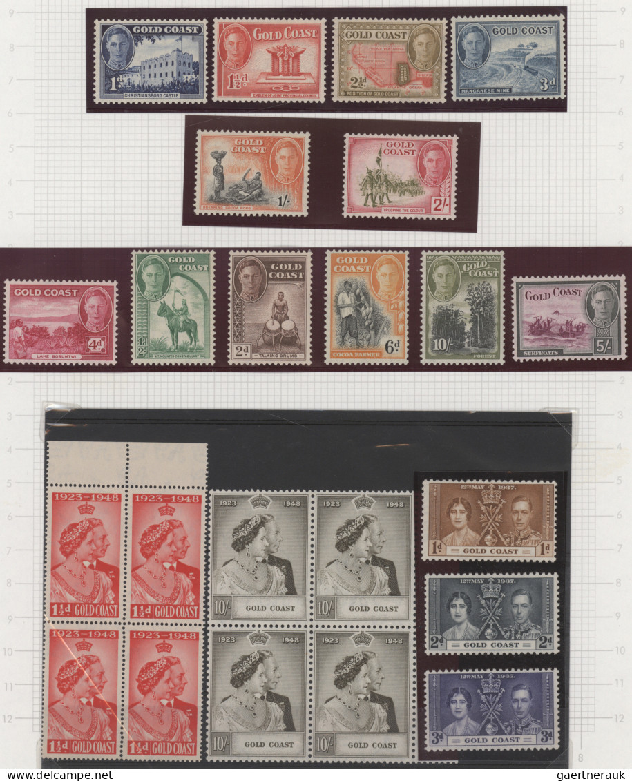 Ghana: 1938/1975 Gold Coast & Ghana: Mint Collection On Printed Pages In A Big B - Ghana (1957-...)