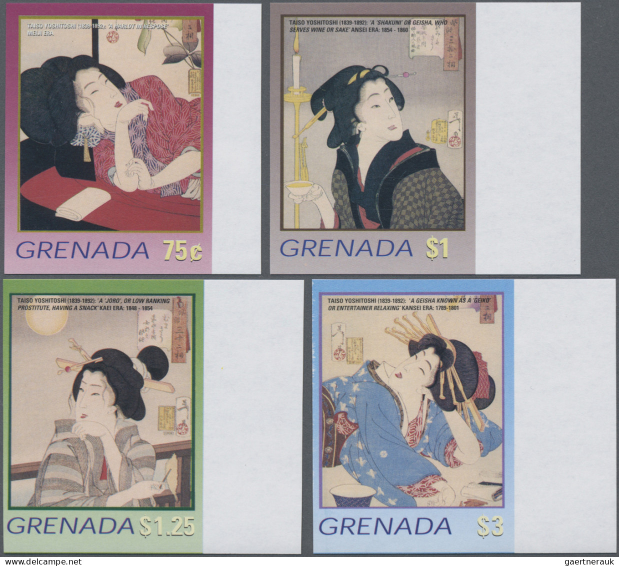 Grenada: 2000/2016. Collection containing 186 IMPERFORATE stamps (inclusive many