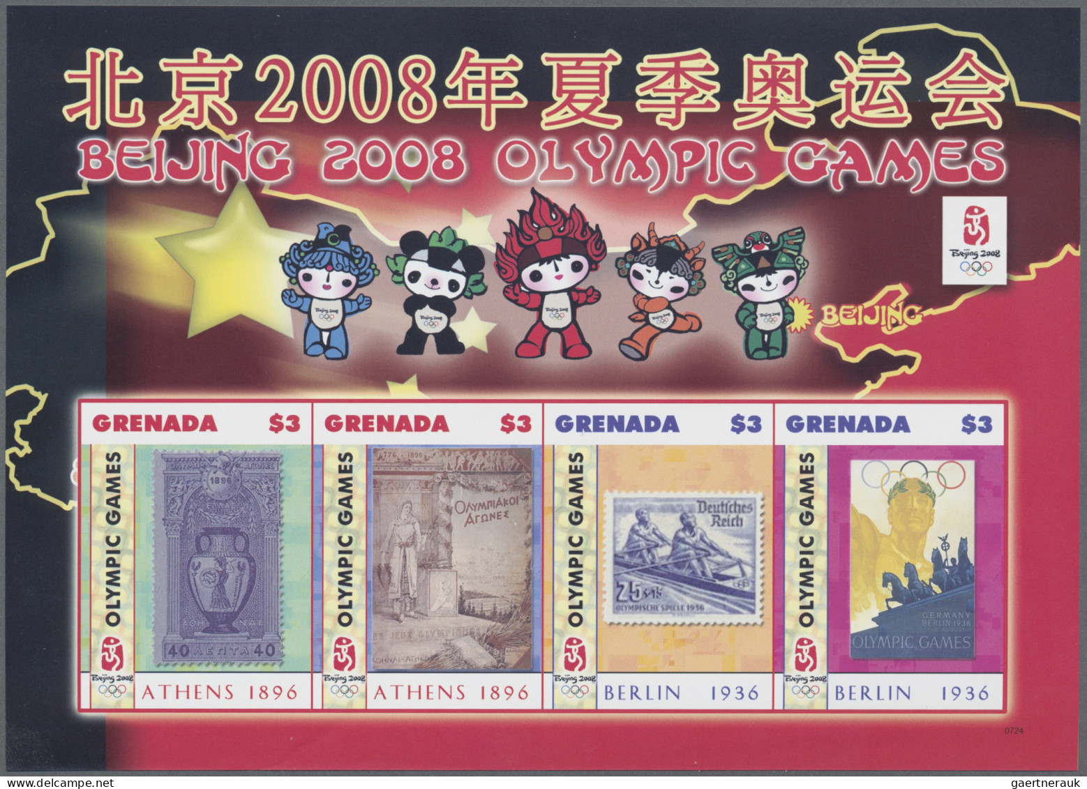 Grenada: 2000/2016. Collection containing 186 IMPERFORATE stamps (inclusive many