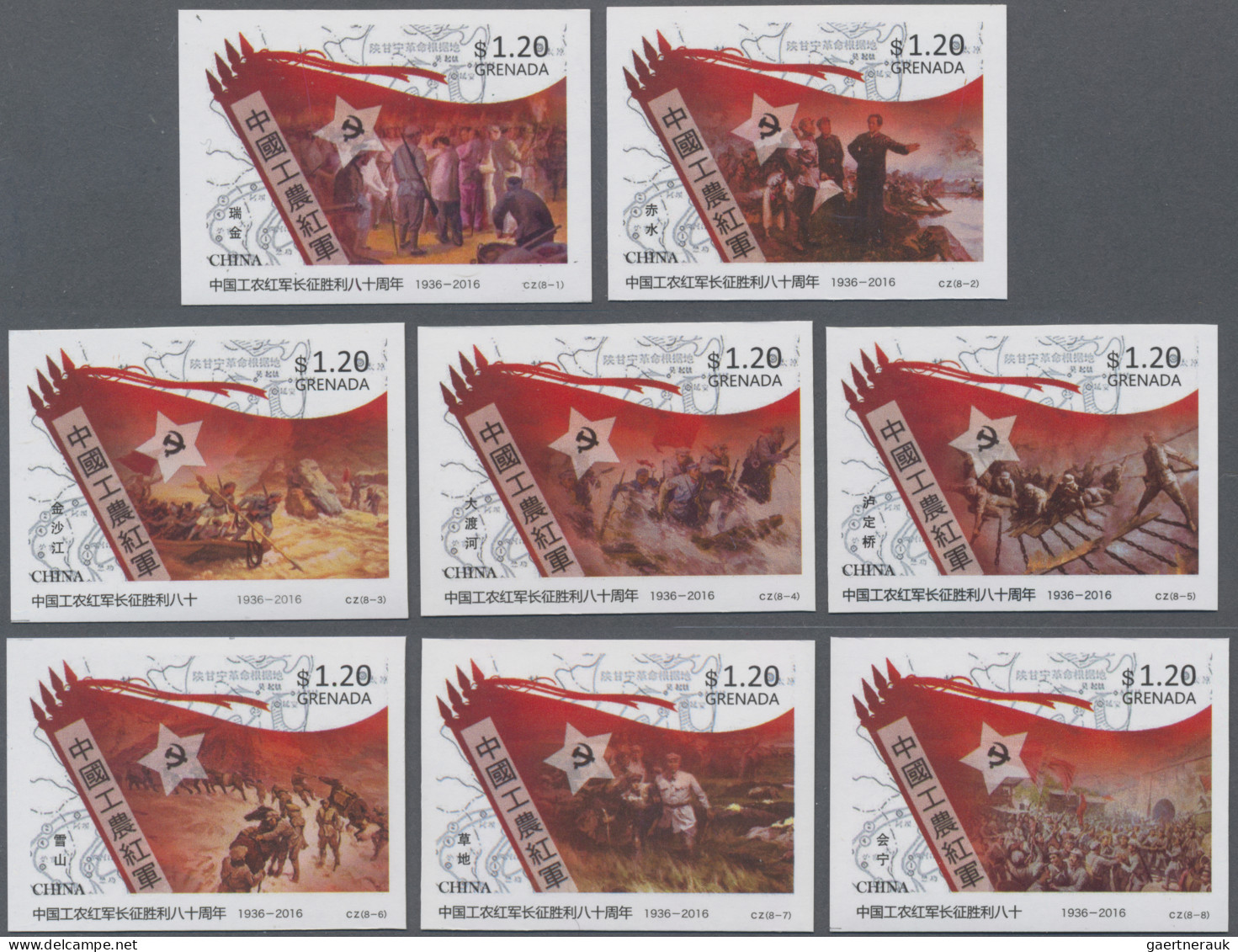 Grenada: 2000/2016. Collection containing 186 IMPERFORATE stamps (inclusive many