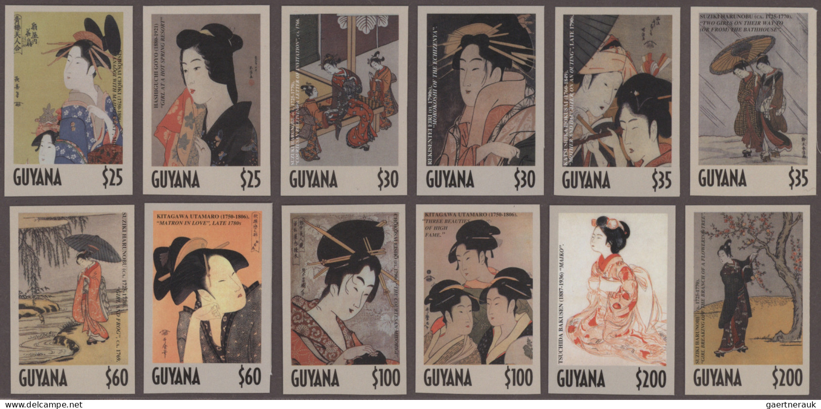 Guyana: 2000/2010. Collection Containing 1091 IMPERFORATE Stamps And 8 IMPERFORA - Guyane (1966-...)