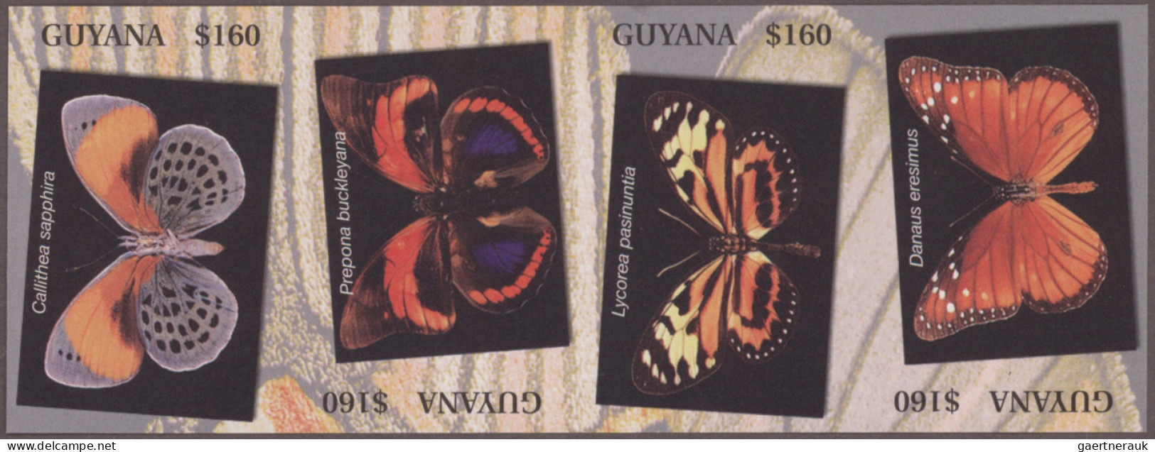 Guyana: 2000/2010. Collection containing 1091 IMPERFORATE stamps and 8 IMPERFORA