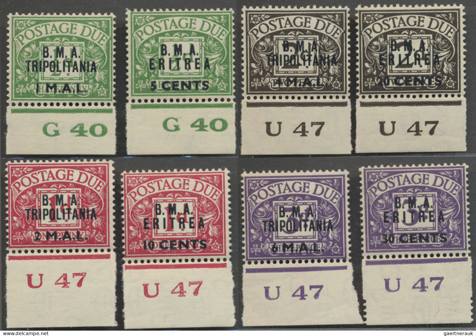 Italian East Africa - British Occupation: 1942/1950, collection in small stockbo