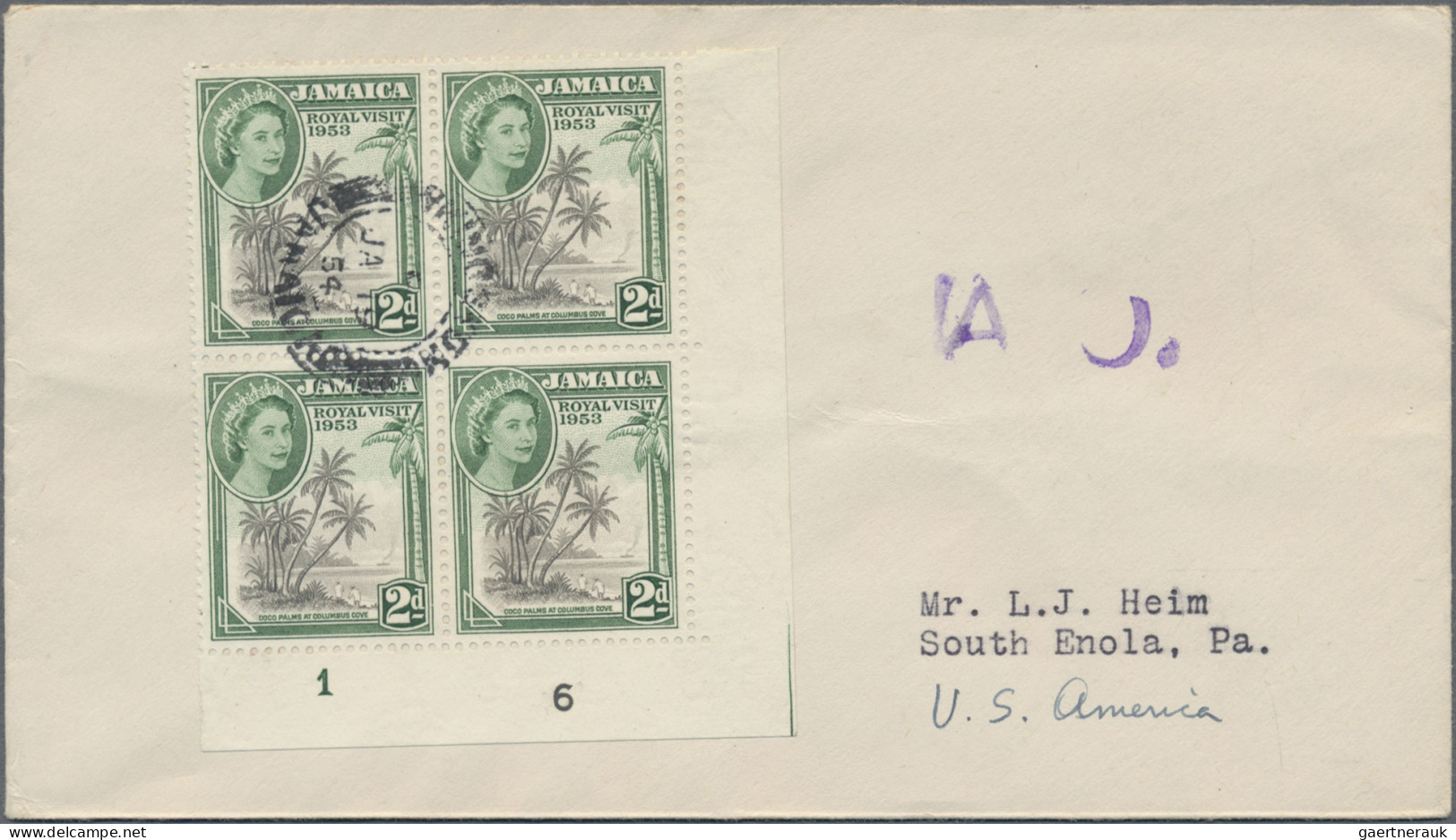 Jamaica: 1905/1967, Lot Of 40 Covers And Cards, Ppc From 1905, Franked With KGV, - Giamaica (1962-...)