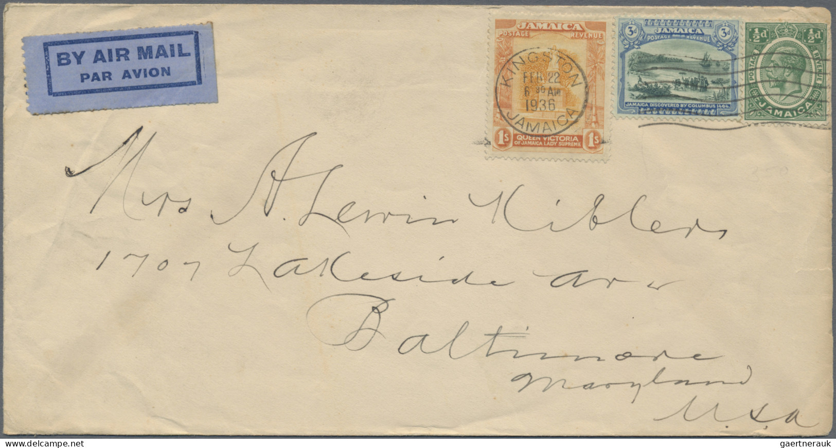 Jamaica: 1905/1967, Lot Of 40 Covers And Cards, Ppc From 1905, Franked With KGV, - Jamaique (1962-...)