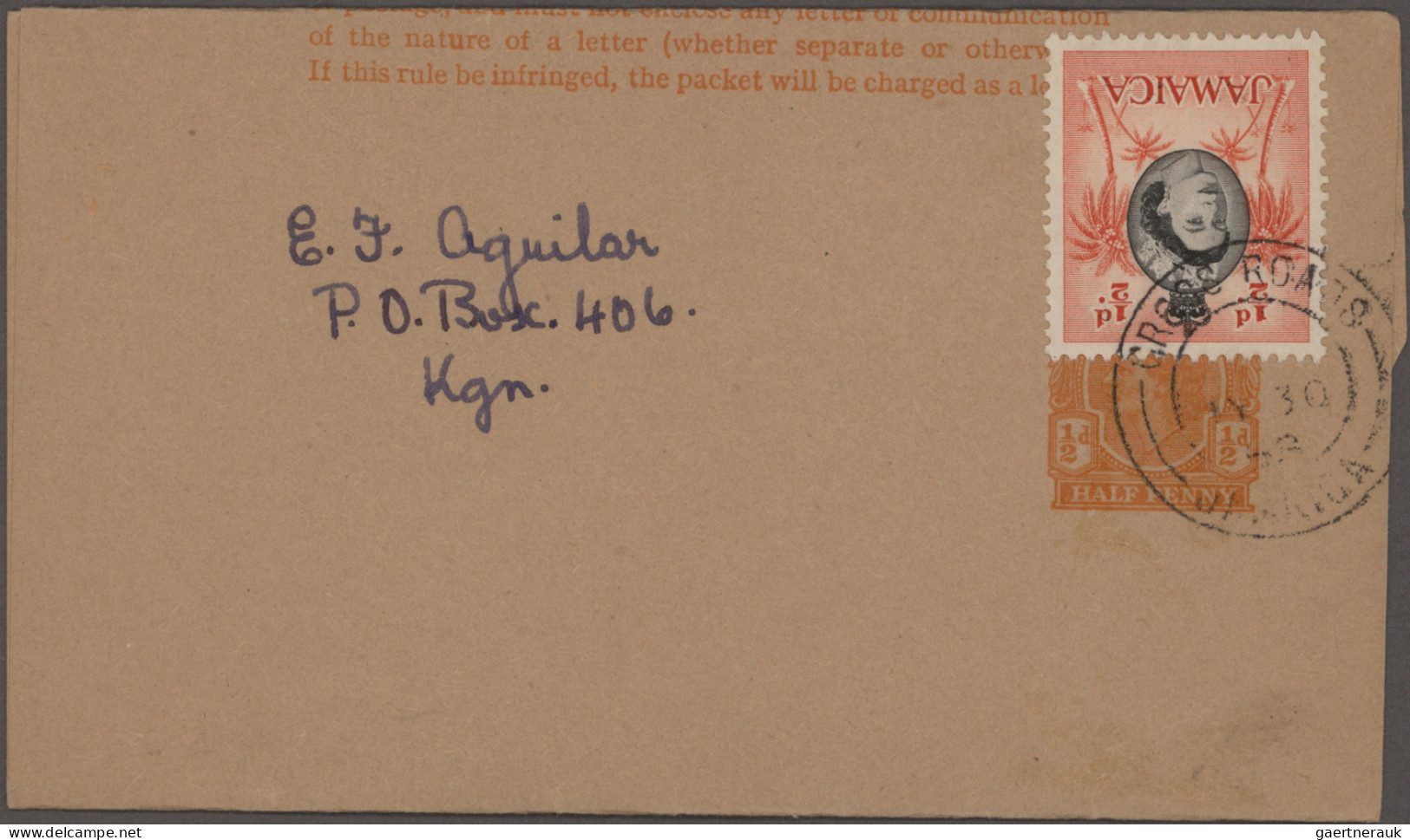 Jamaica: 1890/1960 (ca.), Assortment Of 33 Commercially Used Wrappers QV-QEII. - Jamaica (...-1961)