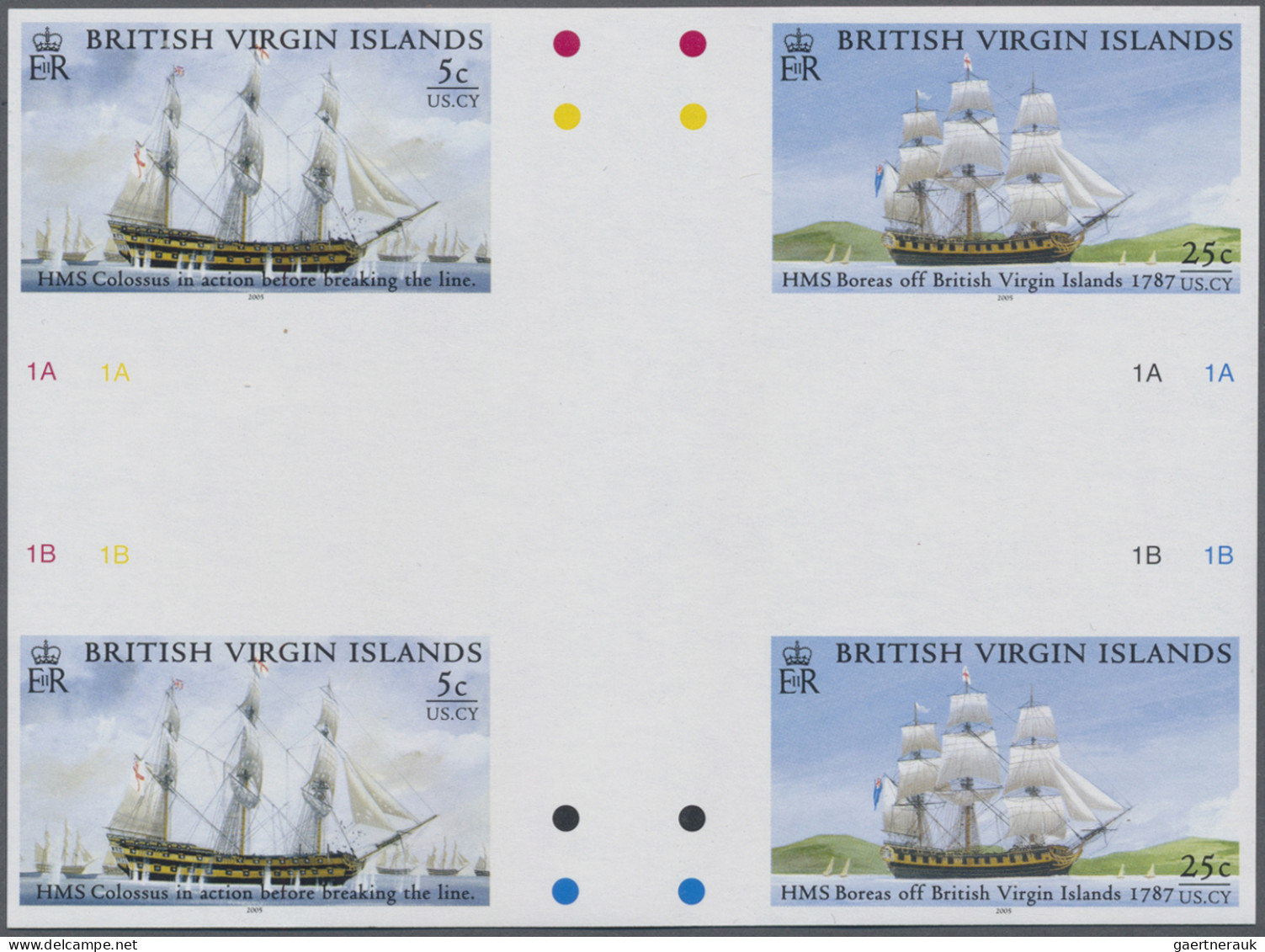 Virgin Islands: 2002/2007. Collection containing 144 IMPERFORATE stamps (inclusi