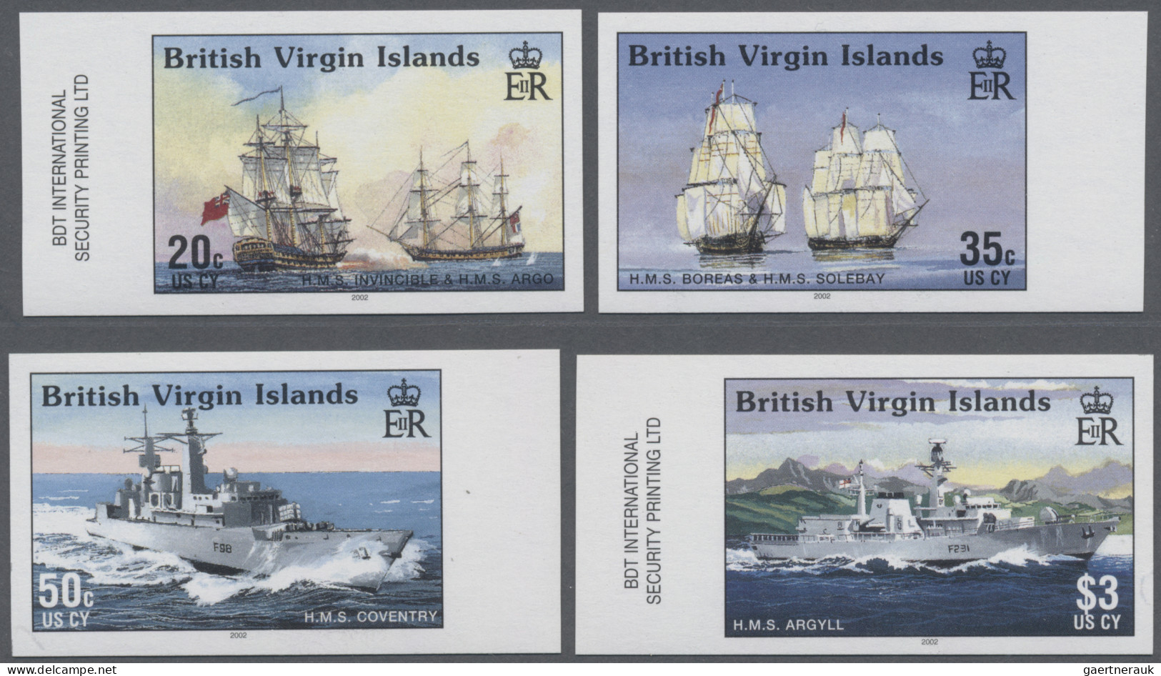 Virgin Islands: 2002/2007. Collection containing 144 IMPERFORATE stamps (inclusi