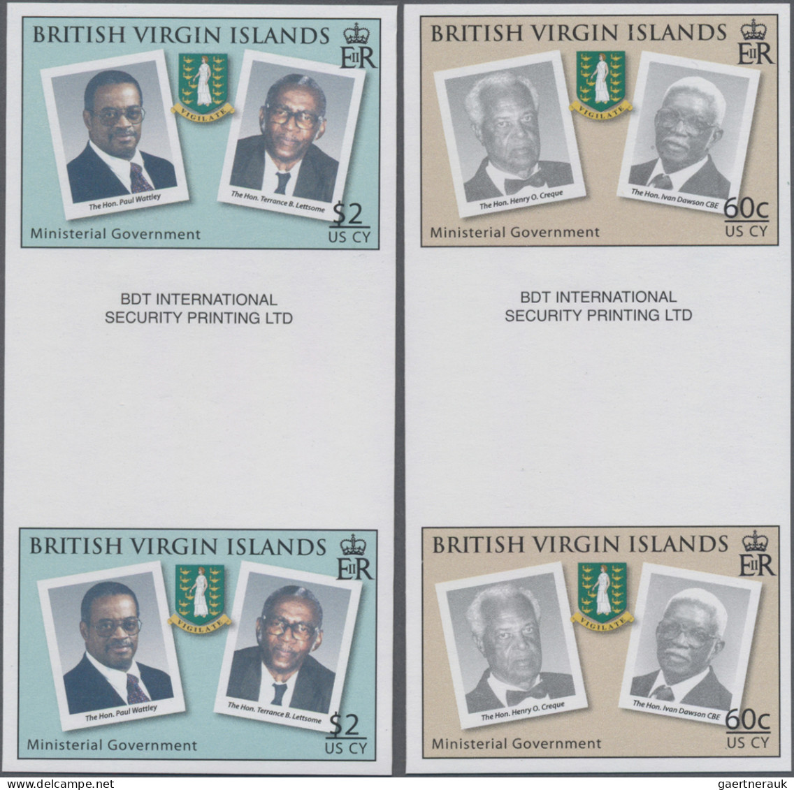 Virgin Islands: 2002/2012. Collection Containing 372 IMPERFORATE Stamps (inclusi - Britse Maagdeneilanden