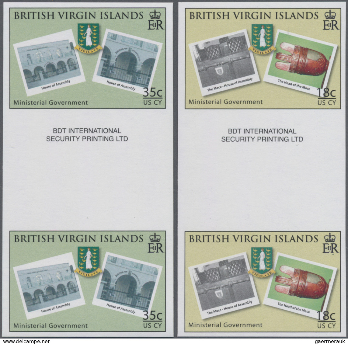 Virgin Islands: 2002/2012. Collection Containing 372 IMPERFORATE Stamps (inclusi - British Virgin Islands