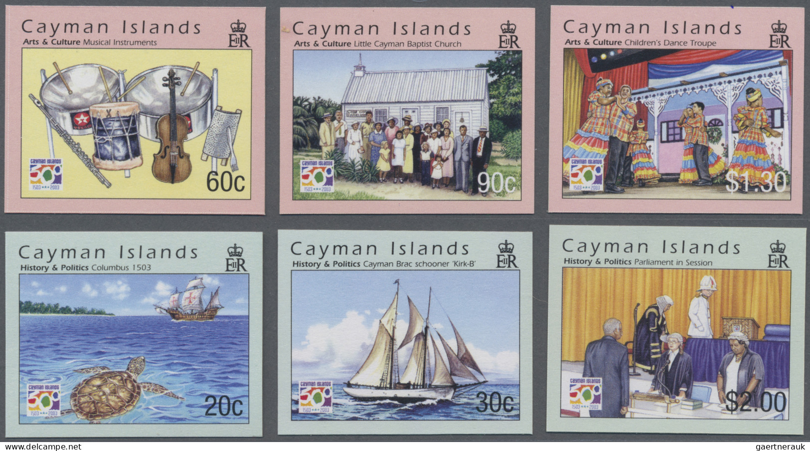 Cayman Islands: 2003. Lot With 44 IMPERFORATE Sets '500th Anniversary Of The Dis - Kaimaninseln