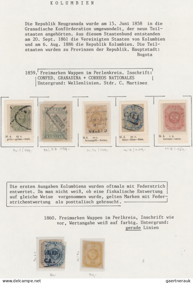 Columbia: 1859-1954 Used And/or Mint Collection On Pages In A Big Binder, From F - Colombie