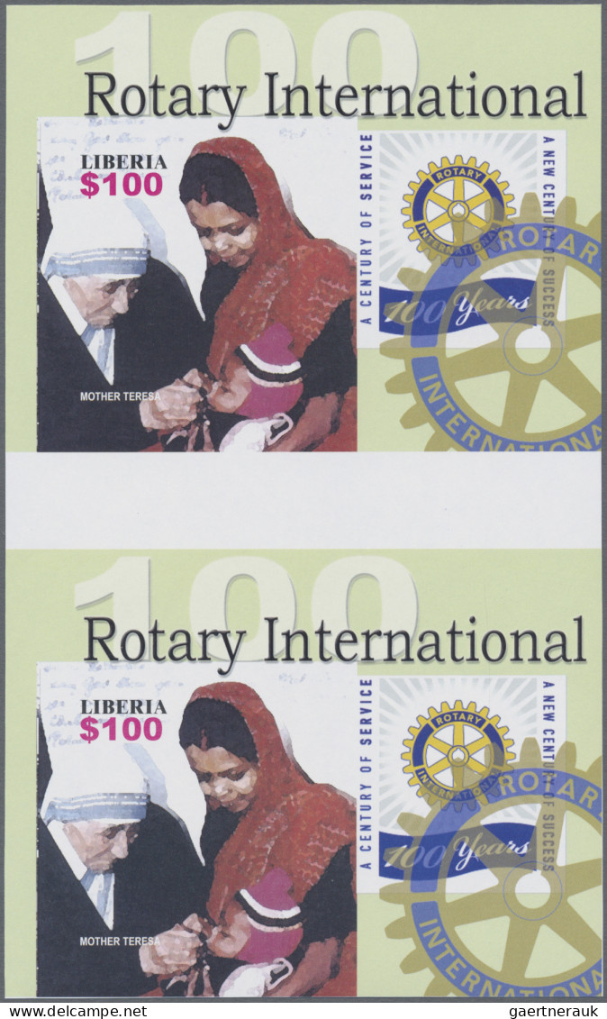 Liberia: 2003/2009. Collection containing 44 IMPERFORATE stamps (inclusive s/s,