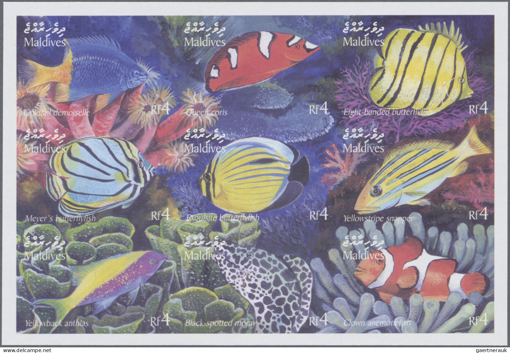 Maldives: 1998/2009. Collection Containing 785 IMPERFORATE Stamps And 23 IMPERFO - Maldives (1965-...)