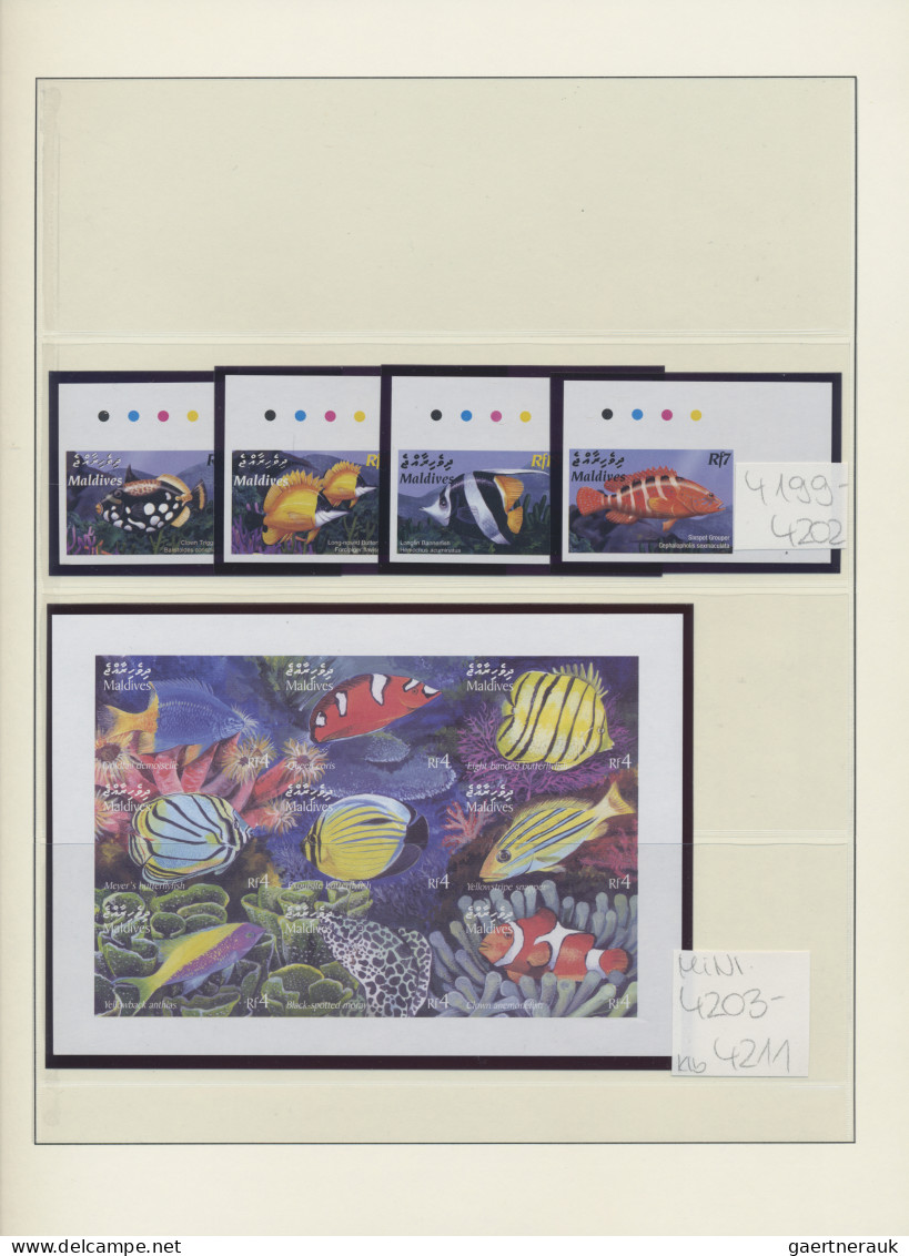 Maldives: 2000/2004. Collection In Album Containing 195 IMPERFORATE Stamps (incl - Maldiven (1965-...)