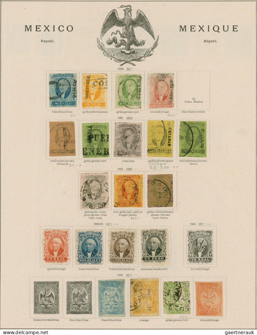 Mexico: 1856/1945 Ca., Interesting Collection On Pages From Classic Era Onwards, - Mexique