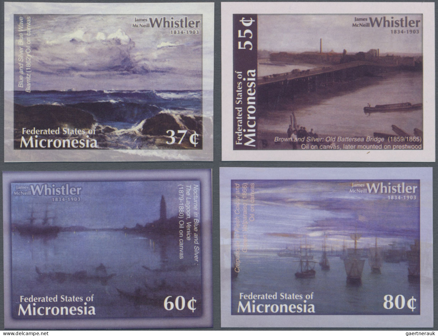 Micronesia: 2000/2009. Collection containing 110 IMPERFORATE stamps (inclusive c