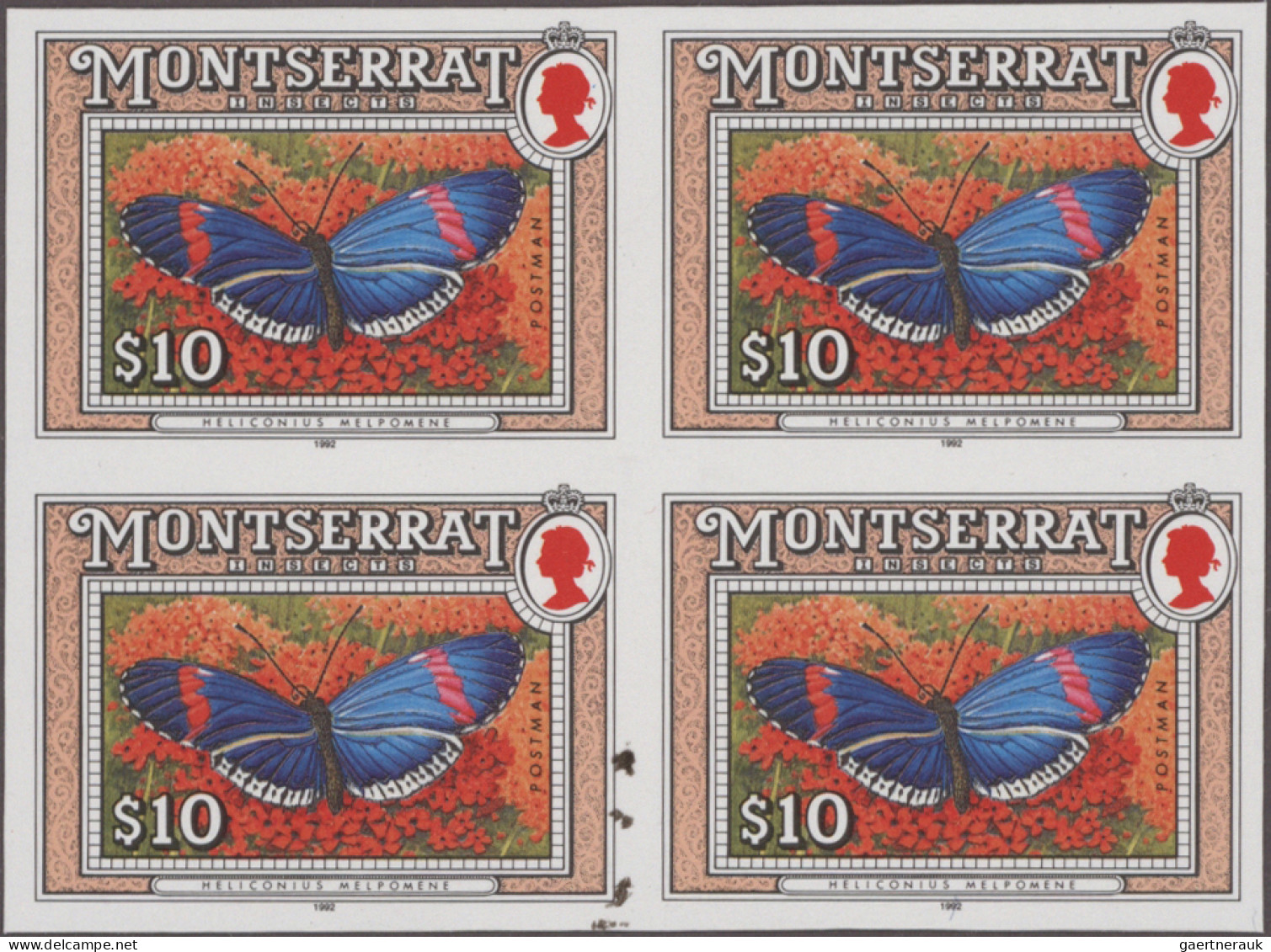 Montserrat: 1992. Collection Containing 128 IMPERFORATE Stamps Concerning The Ve - Sonstige