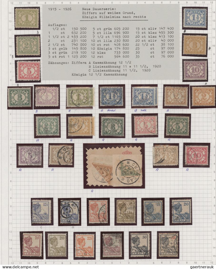 Dutch Antilles: 1873/1980, Comprehensive Used And Mint Collection In Two Albums - Curacao, Netherlands Antilles, Aruba