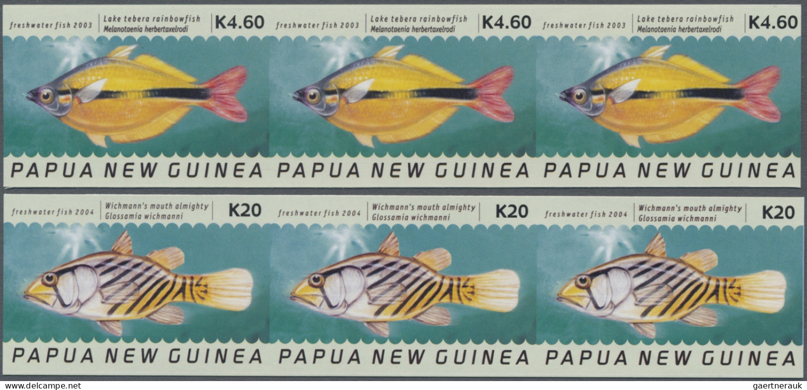 Papua New Guinea: 2003/2005. Collection containing 655 IMPERFORATE stamps and 5