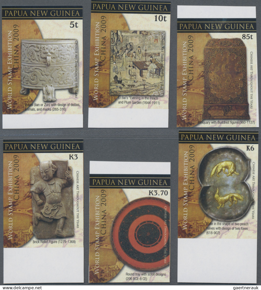 Papua New Guinea: 2003/2009. Collection Containing 40 IMPERFORATE Stamps (inclus - Papua Nuova Guinea