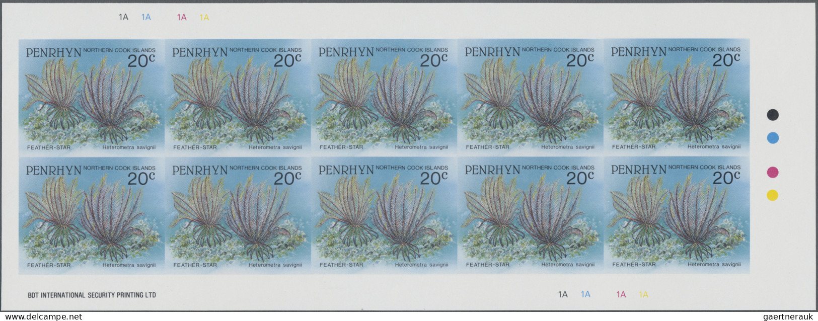 Penrhyn: 1993. Collection containing 104 IMPERFORATE stamps (inclusive some m/s)