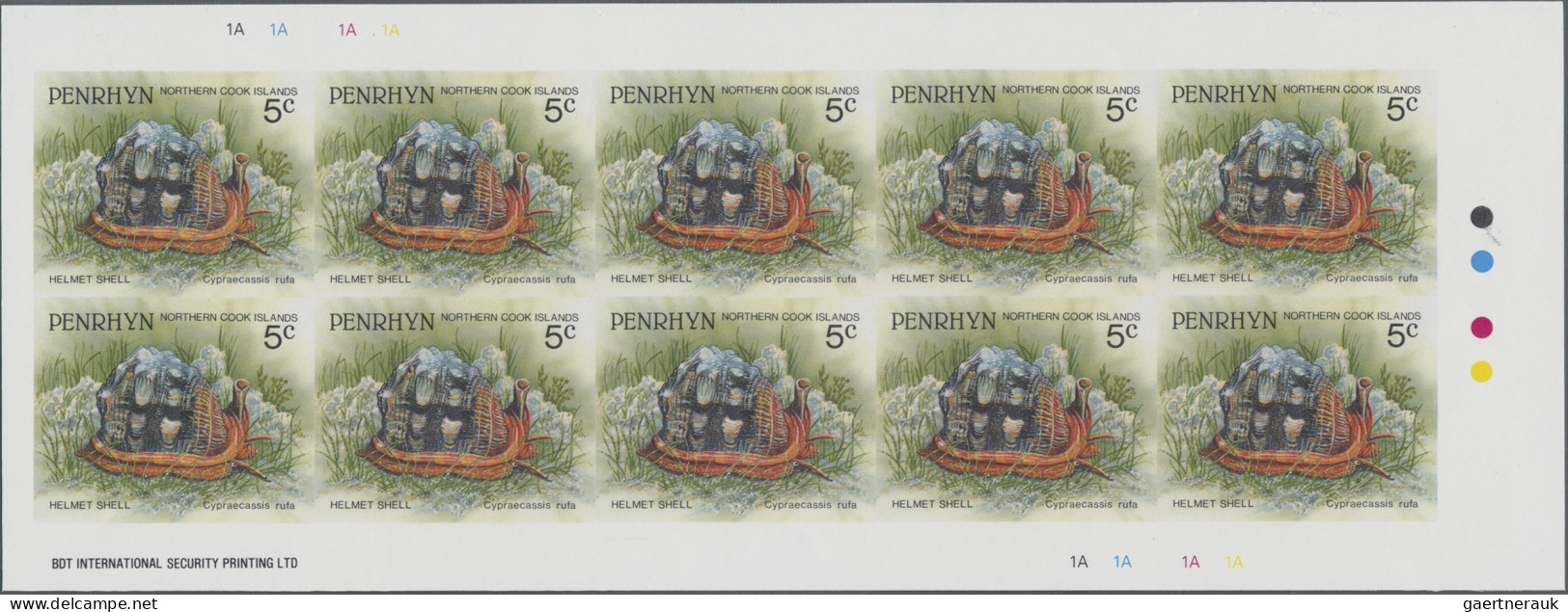 Penrhyn: 1993. Collection containing 104 IMPERFORATE stamps (inclusive some m/s)