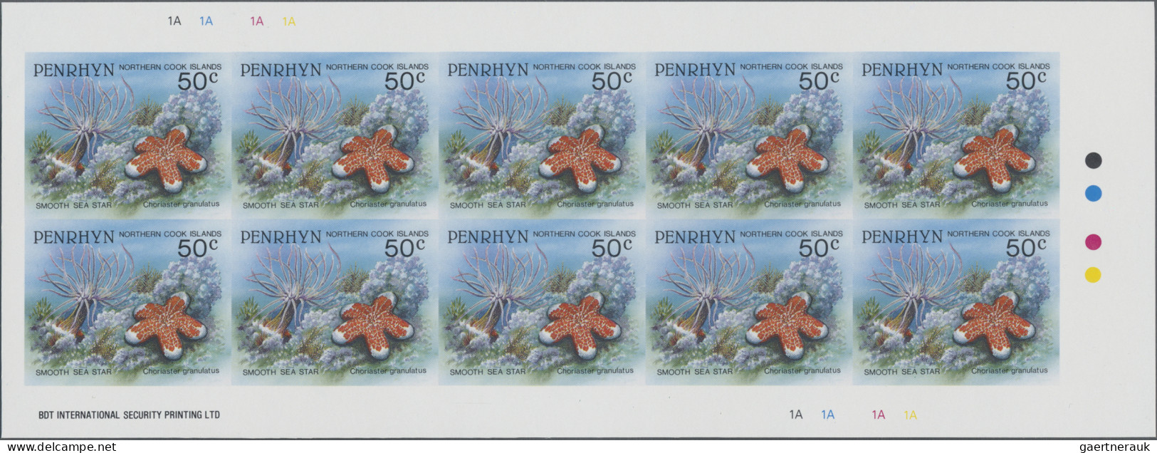 Penrhyn: 1993. Collection containing 104 IMPERFORATE stamps (inclusive some m/s)