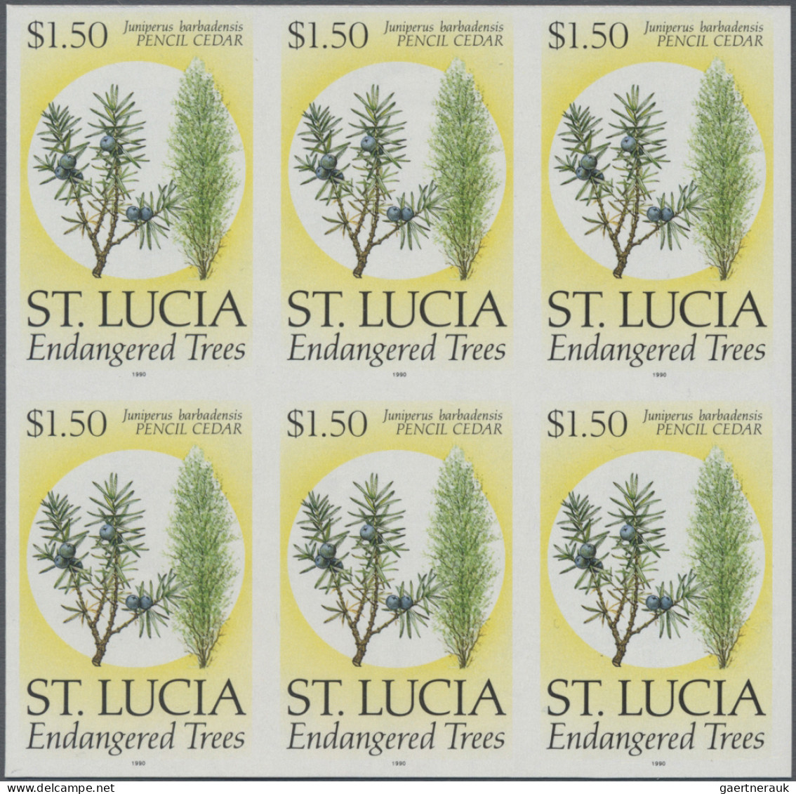 St. Lucia: 1990/1996. Collection Containing 4705 IMPERFORATE Stamps Concerning T - Ste Lucie (...-1978)