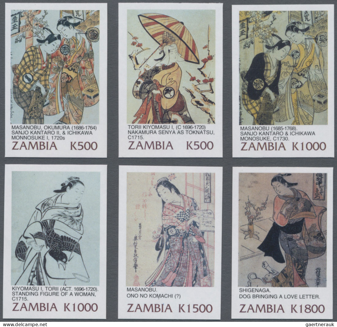 Zambia: 1999/2003. Collection Containing 391 IMPERFORATE Stamps And 14 IMPERFORA - Zambia (1965-...)