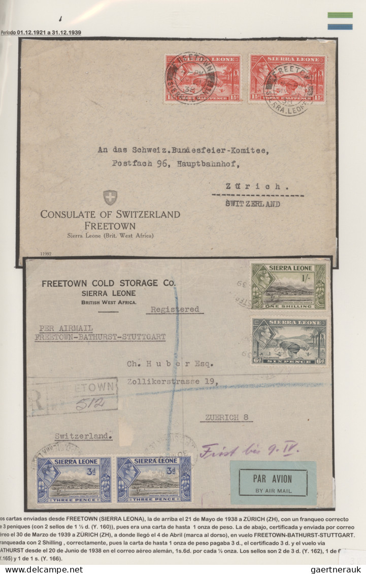 Sierra Leone: 1901/1938, Lot Of 17 Covers, Entire Covers And Cards And Postal Ca - Sierra Leona (1961-...)